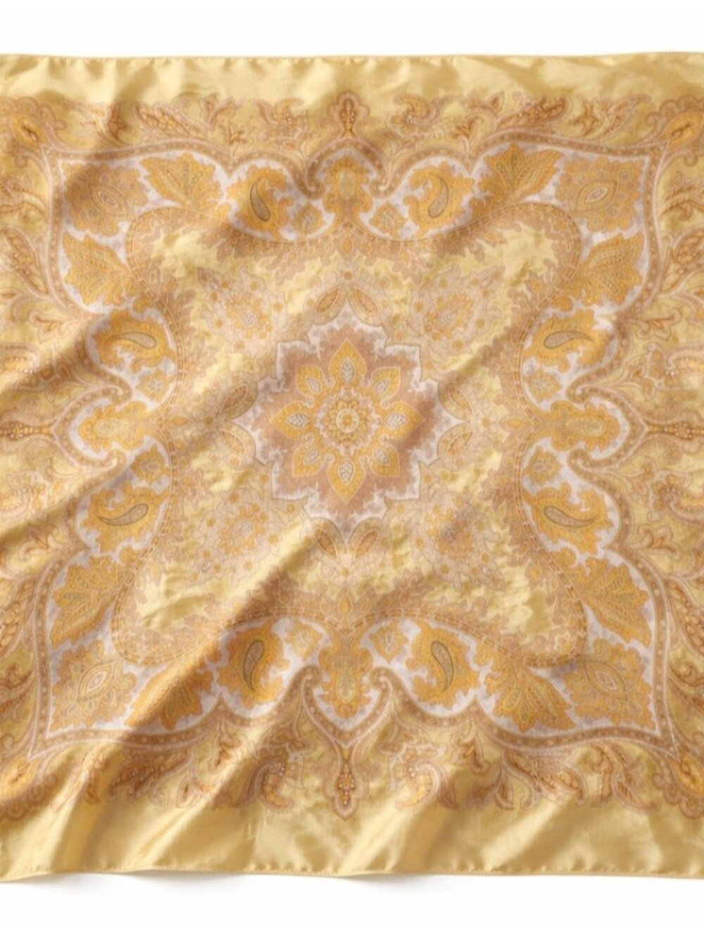 Liberty of London Silk Scarf Yellow Gold Paisley Made in England 23” Vintage